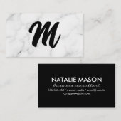Carte De Visite Script monographique | Arrière - plan en marbre (Devant / Derrière)