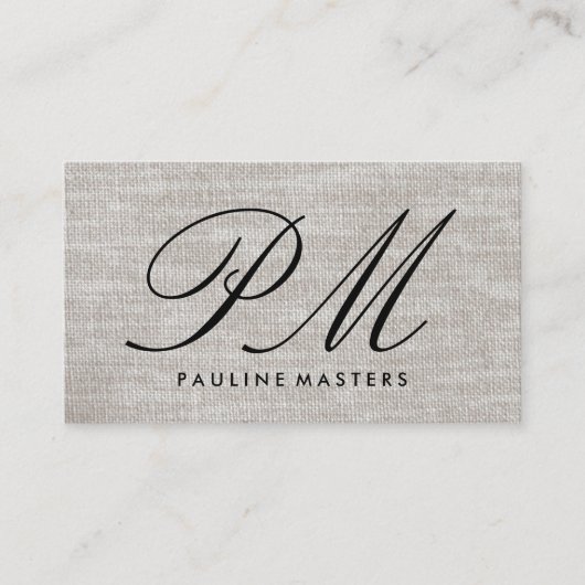 Carte De Visite Script monographique | Matériau de la structure (Devant)