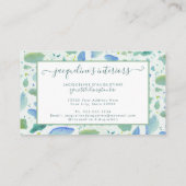 Carte De Visite Script Motif Terrazzo moderne Aqua Blue Green (Dos)