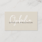 Carte De Visite Script naturel minimal moderne boho QRcode (Devant)