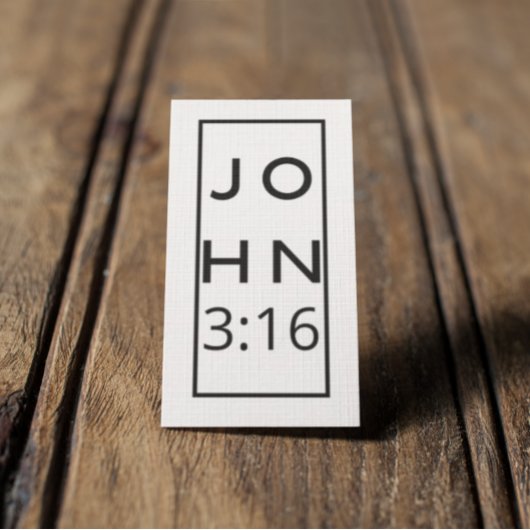 Carte De Visite Script noir John 3:16 Gospel Tract