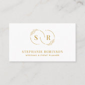 Carte De Visite Script or Monogramme moderne Professionnel (Devant)