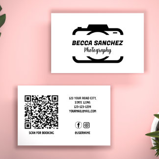 Carte De Visite Script photographique Médias sociaux modernes