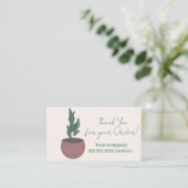 Carte De Visite Script Plant Thank You (Debout devant)