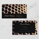 Carte De Visite Script Poster de animal professionnel noir et cuiv (Devant / Derrière)