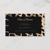 Carte De Visite Script Poster de animal professionnel noir et cuiv (Dos)