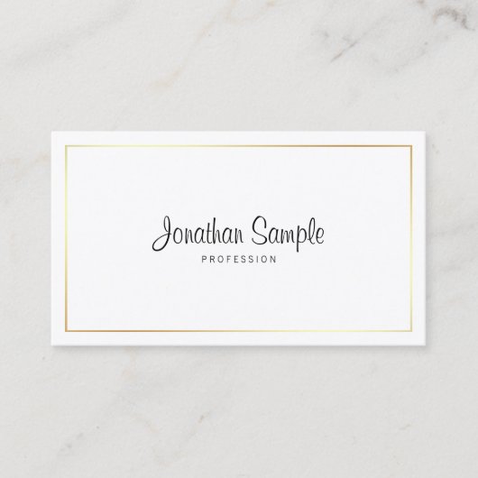Carte De Visite Script Professional Elegant Calligraphie Plain Lux (Devant)