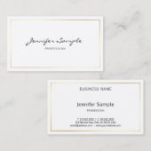 Carte De Visite Script Professional élégant Plain Calligraphié (Devant / Derrière)