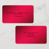 Carte De Visite Script professionnel élégant Rouge tendance (Devant / Derrière)