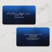 Carte De Visite Script professionnel élégant tendance Bleu (Devant / Derrière)