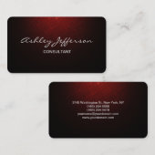 Carte De Visite Script professionnel élégant tendance Rouge Brown (Devant / Derrière)