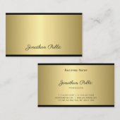 Carte De Visite Script professionnel Moderne Simple Gold Look Glam (Devant / Derrière)