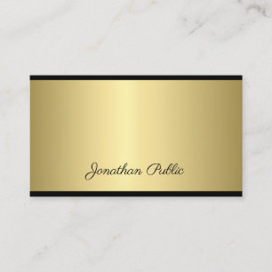 Carte De Visite Script professionnel Moderne Simple Gold Look Glam