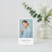 Carte De Visite Script professionnel moderne tendance photo vertic (Debout devant)