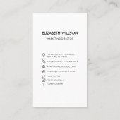 Carte De Visite Script professionnel moderne tendance photo vertic (Dos)