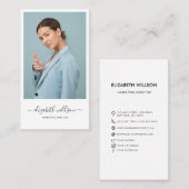 Carte De Visite Script professionnel moderne tendance photo vertic (Devant / Derrière)