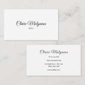 Carte De Visite Script professionnel noir et blanc simple (Devant / Derrière)