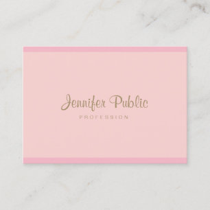 Carte De Visite Script professionnel Pink Or Main Script moderne é