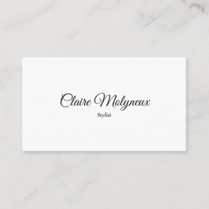 Carte De Visite Script professionnel simple en noir et blanc