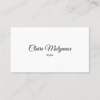 Carte De Visite Script professionnel simple en noir et blanc