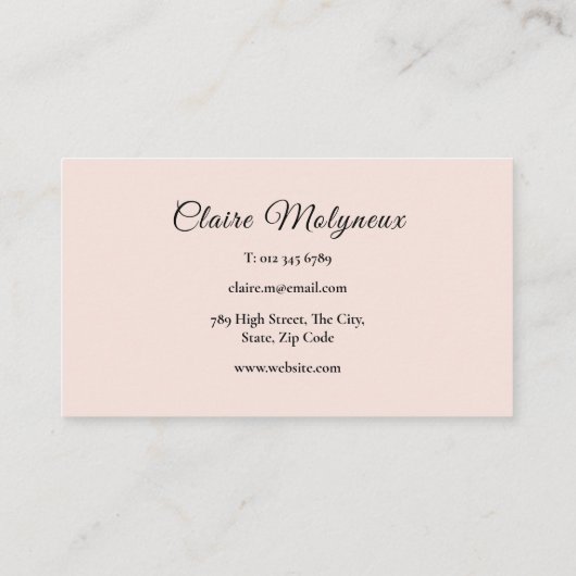 Carte De Visite Script professionnel simple et élégant (Dos)