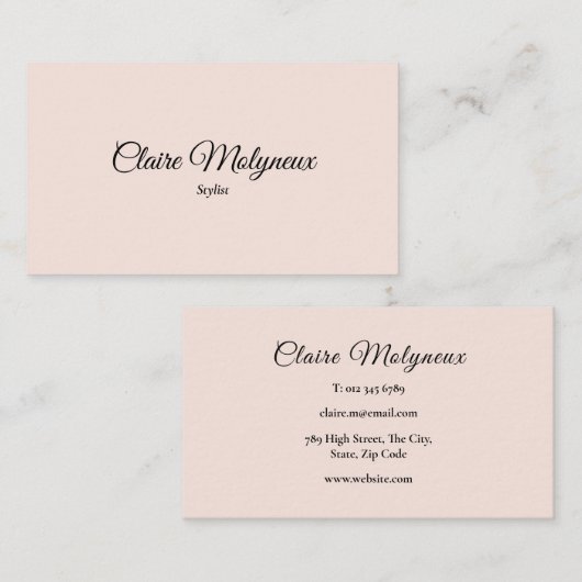 Carte De Visite Script professionnel simple et élégant (Devant / Derrière)