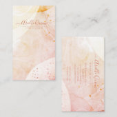 Carte De Visite Script Rose de formes Abstraites d'aquarelle de l' (Devant / Derrière)