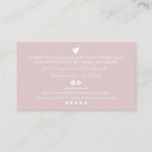 Carte De Visite Script rose poussiéreux moderne commander merci (Dos)