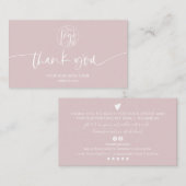 Carte De Visite Script rose poussiéreux moderne commander merci (Devant / Derrière)