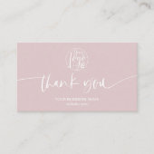 Carte De Visite Script rose poussiéreux moderne commander merci (Devant)