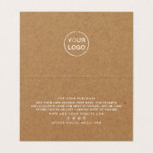 Carte De Visite Script Rustique Kraft, Logo/Carte de remerciements (Intérieur déplié)