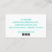 Carte De Visite Script Signature Calligraphie Clou Salon Tech Blus (Dos)