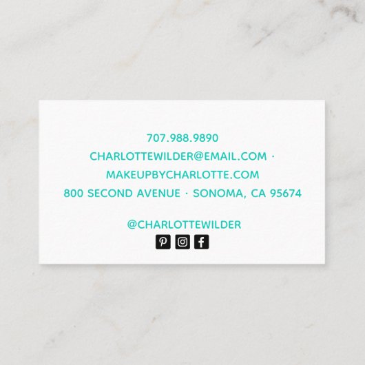 Carte De Visite Script Signature Calligraphie Clou Salon Tech Blus (Dos)