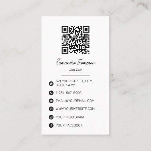 Carte De Visite Script Signature photo professionnelle (Dos)