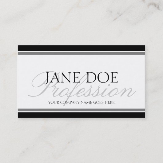 Carte De Visite Script Silver YourJobTitle (Devant)