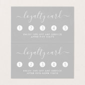 Carte De Visite Script simple - Argent et blanc double fidélité (Intérieur déplié)