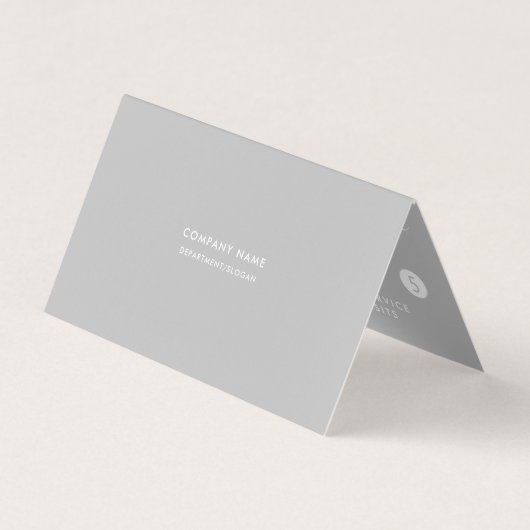 Carte De Visite Script simple - Argent et blanc double fidélité (Devant)