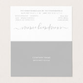Carte De Visite Script simple - Argent et blanc double fidélité (Extérieur déplié)