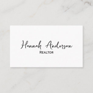 Carte De Visite Script simple de l'agent immobilier professionnel