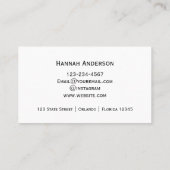 Carte De Visite Script simple de l'agent immobilier professionnel (Dos)