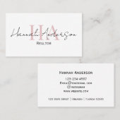 Carte De Visite Script simple de l'agent immobilier professionnel (Devant / Derrière)