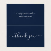 Carte De Visite Script simple, logo/Carte de remerciements d'image (Extérieur déplié)