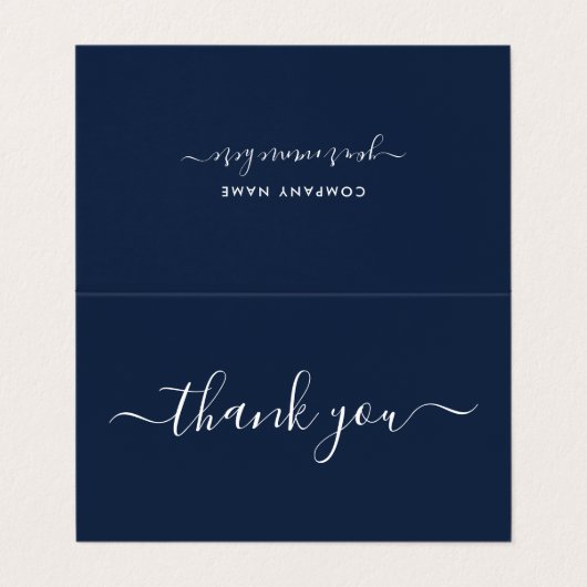 Carte De Visite Script simple, logo/Carte de remerciements d'image (Extérieur déplié)