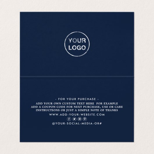 Carte De Visite Script simple, logo/Carte de remerciements d'image (Intérieur déplié)