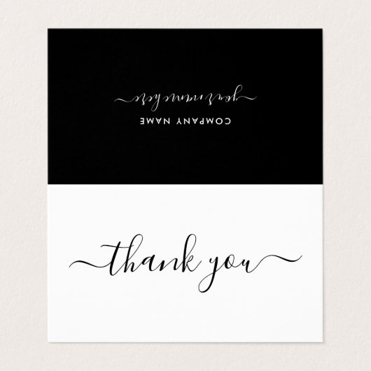 Carte De Visite Script simple, logo/Carte de remerciements d'image (Extérieur déplié)