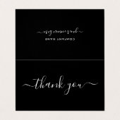 Carte De Visite Script simple, logo/Carte de remerciements d'image (Extérieur déplié)