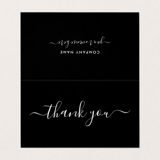 Carte De Visite Script simple, logo/Carte de remerciements d'image (Extérieur déplié)