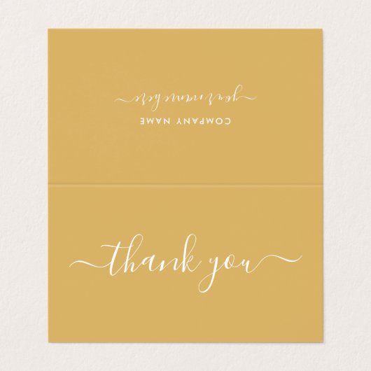 Carte De Visite Script simple, logo/Carte de remerciements d'image (Extérieur déplié)