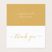 Carte De Visite Script simple, logo/Carte de remerciements d'image (Extérieur déplié)