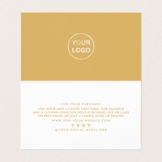 Carte De Visite Script simple, logo/Carte de remerciements d'image (Intérieur déplié)